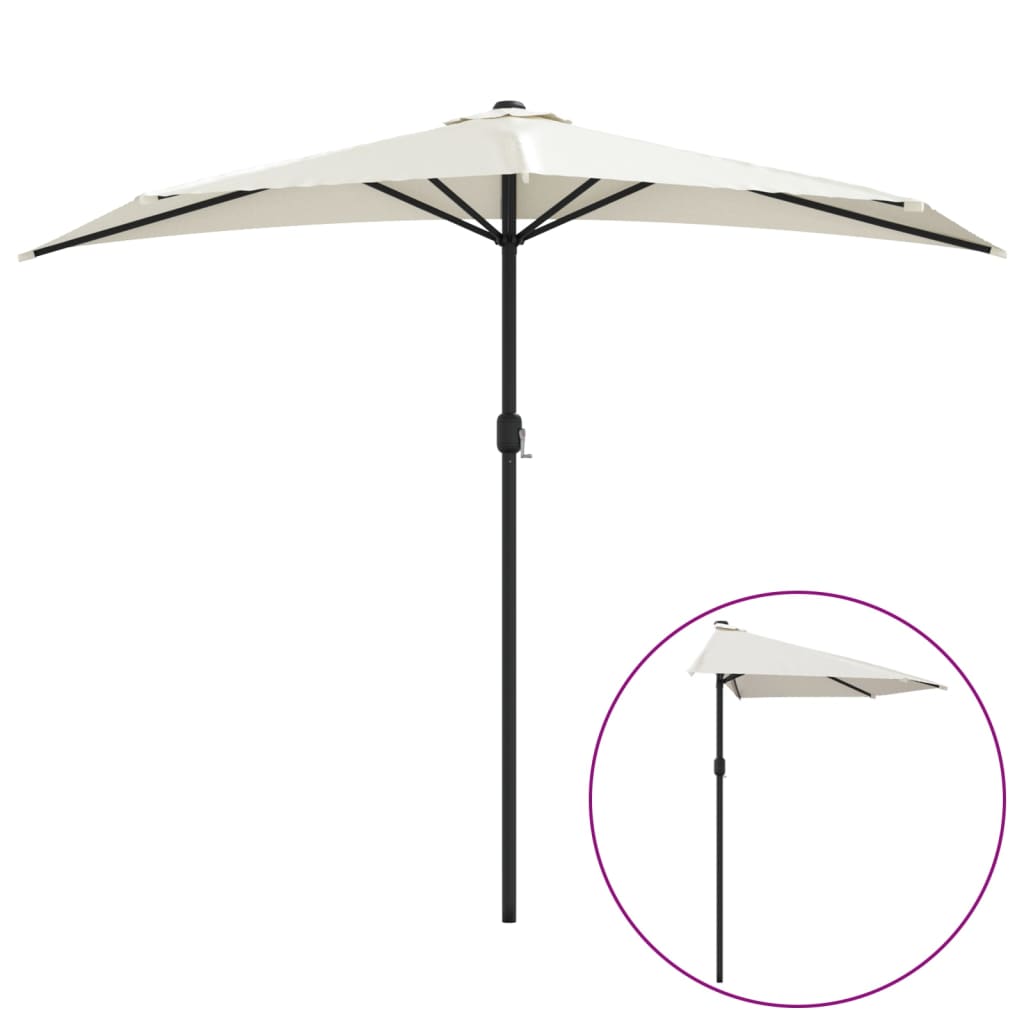 Ombrellone Balcone Palo in Alluminio Sabbia 270x144 cm a Metà - homemem39