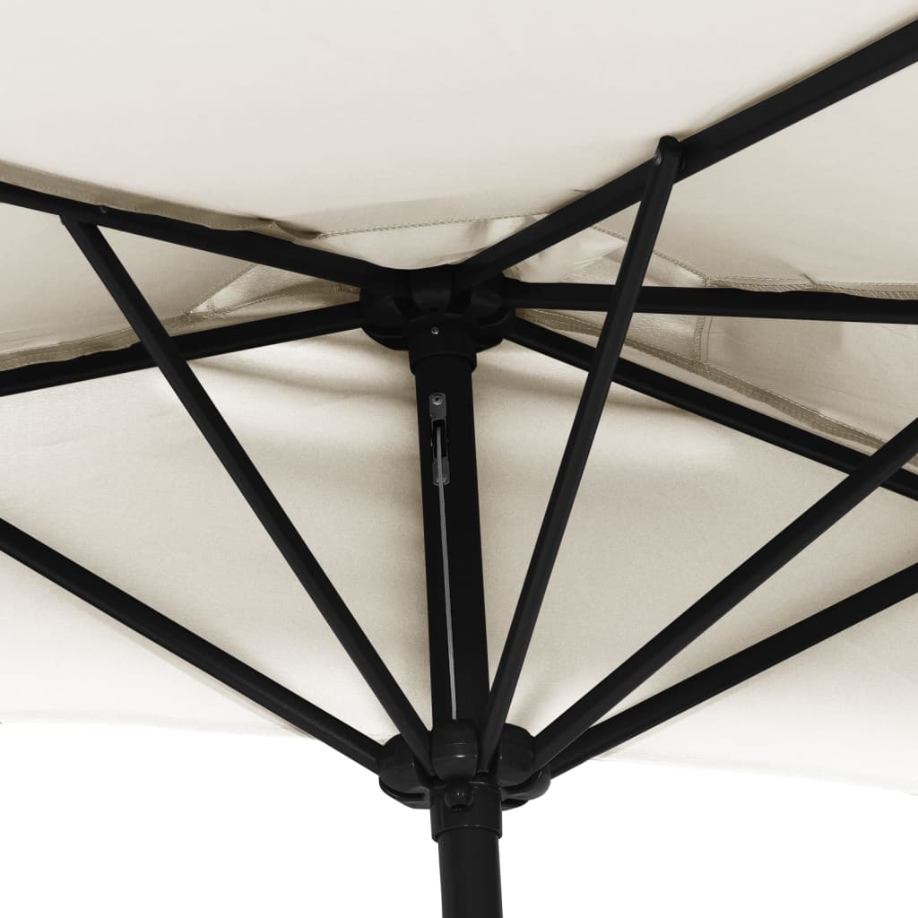 Ombrellone Balcone Palo in Alluminio Sabbia 270x144 cm a Metà - homemem39