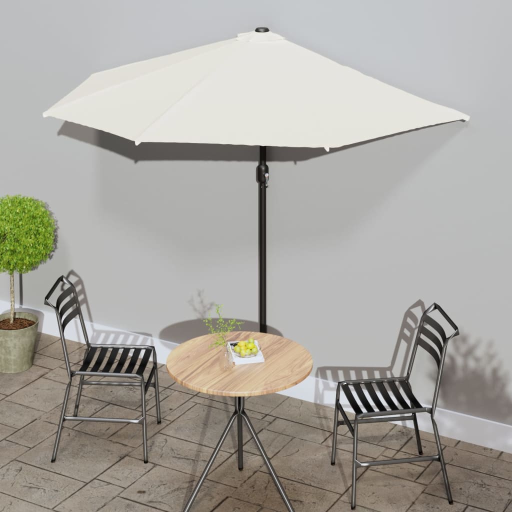 Ombrellone Balcone Palo in Alluminio Sabbia 270x144 cm a Metà - homemem39