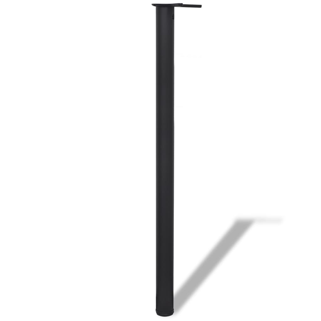 Set of 4 black table legs adjustable in height 1100 mm