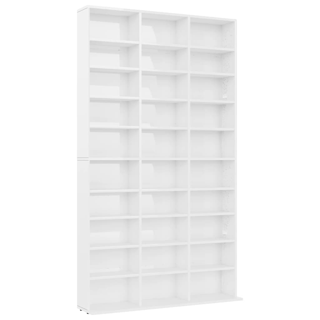 Mobile Porta TV Bianco Lucido 102x16x177,5 cm Legno Multistrato