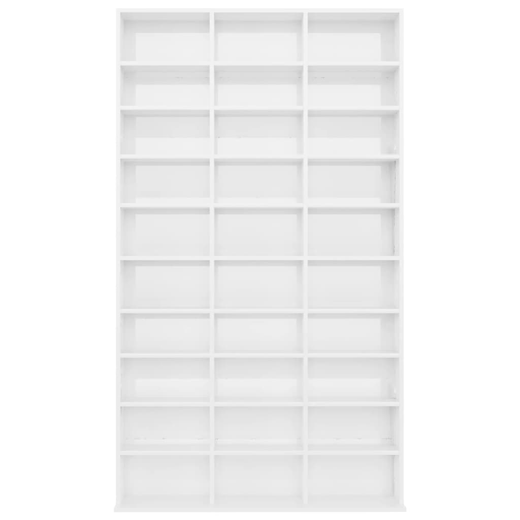 Mobile Porta TV Bianco Lucido 102x16x177,5 cm Legno Multistrato