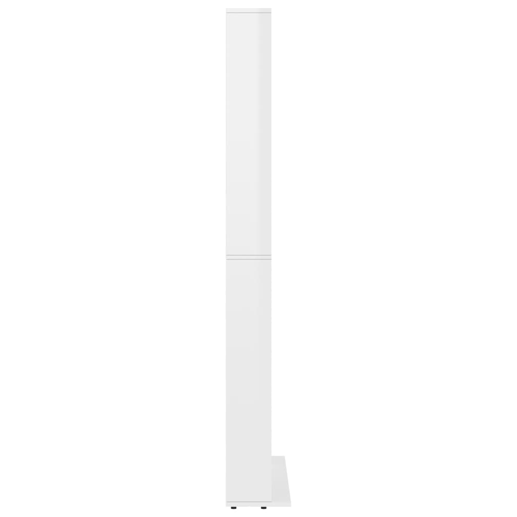 Mobile Porta TV Bianco Lucido 102x16x177,5 cm Legno Multistrato