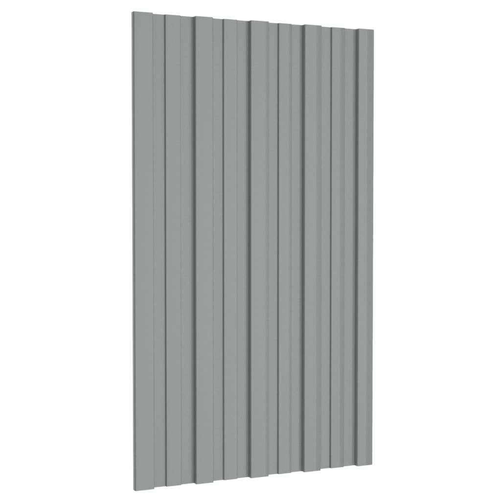Pannelli da Tetto 12 pz in Acciaio Zincato Grigio 80x45 cm - homemem39