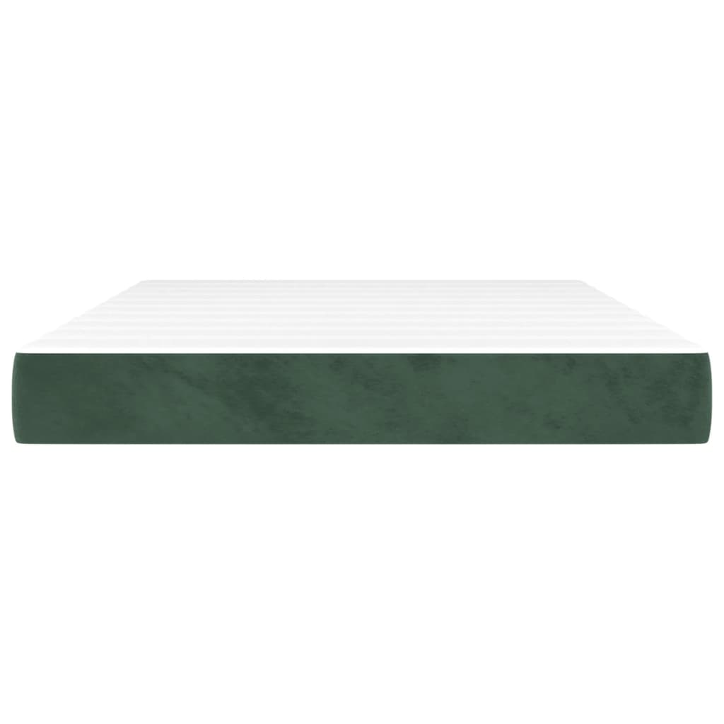 Materasso a Molle Verde Scuro 140x190x20 cm in Velluto - homemem39