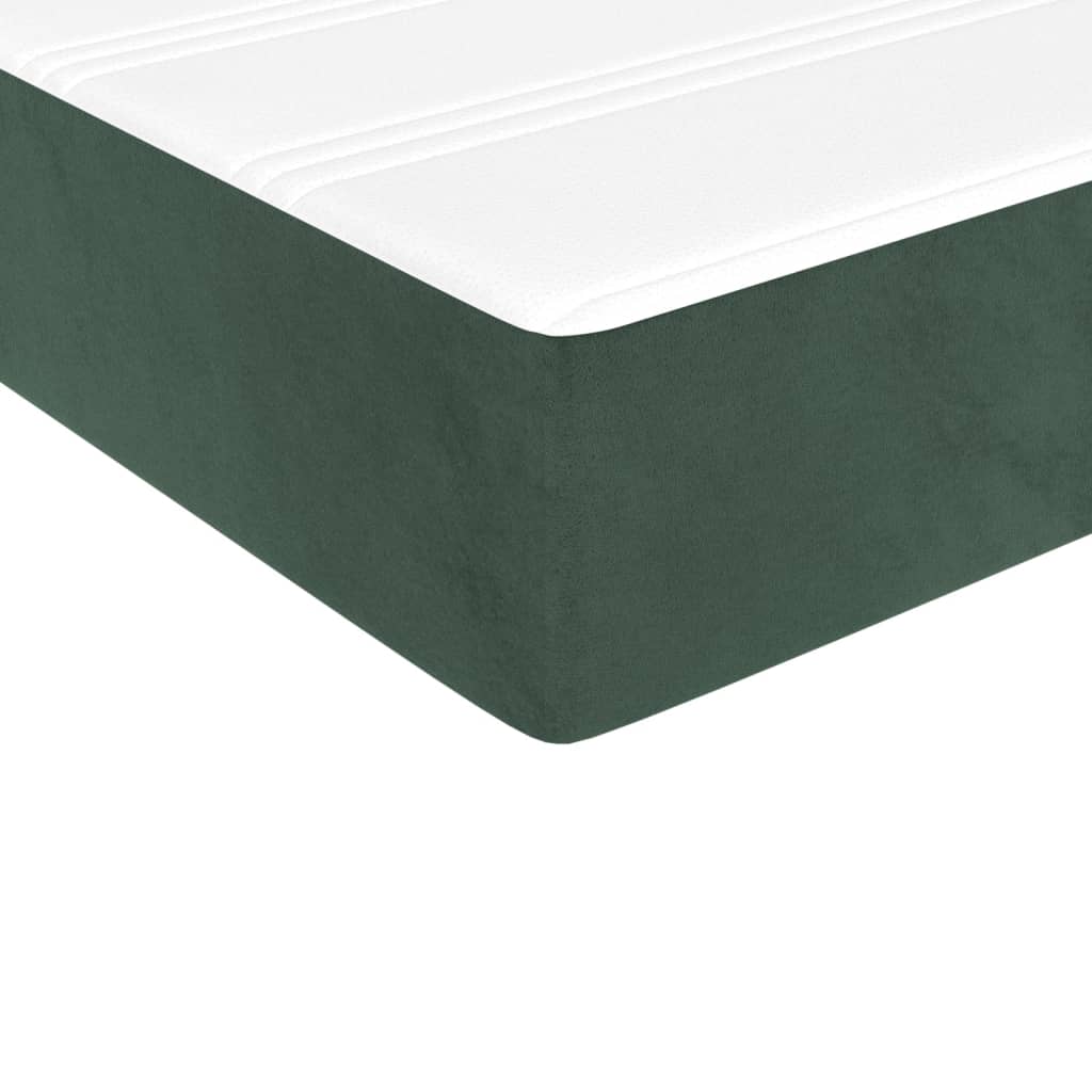 Materasso a Molle Verde Scuro 140x190x20 cm in Velluto - homemem39