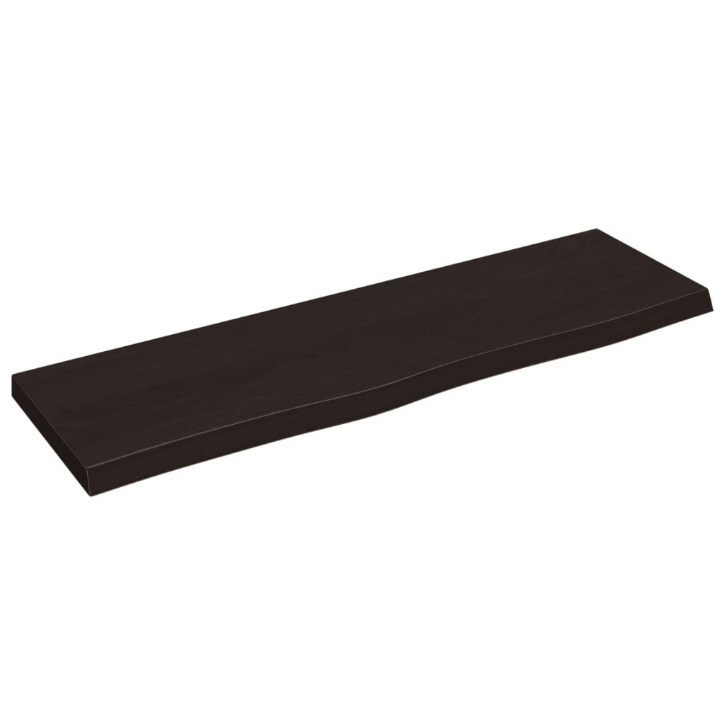 Dunkelbraunes Regal 100x30x(2-4) cm, behandelte massive Eiche