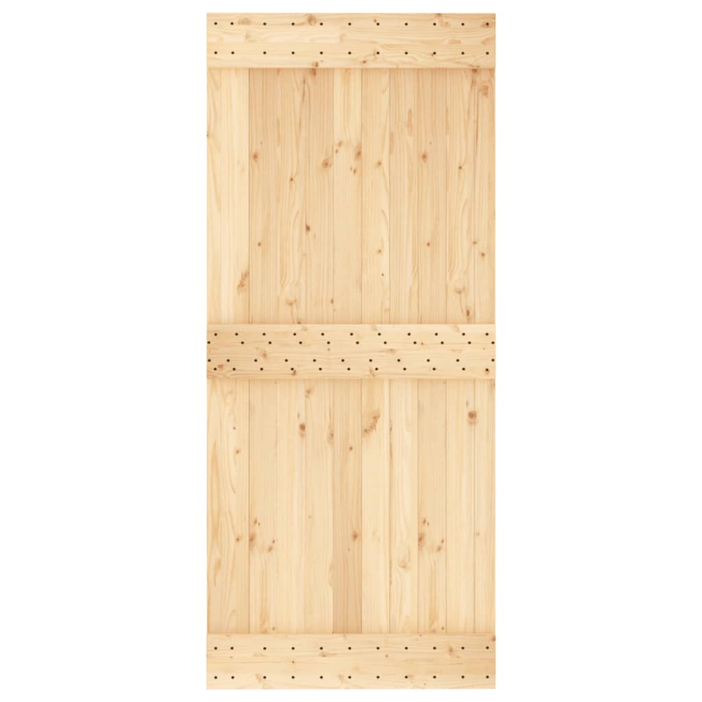 Porta Scorrevole con Set Hardware 90x210 cm Legno Massello Pino - homemem39