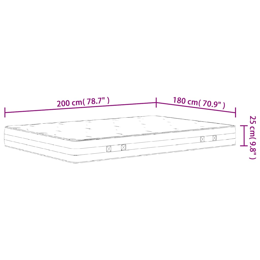 Materasso a Molle Insacchettate Medio Rigido 180x200 cm - homemem39
