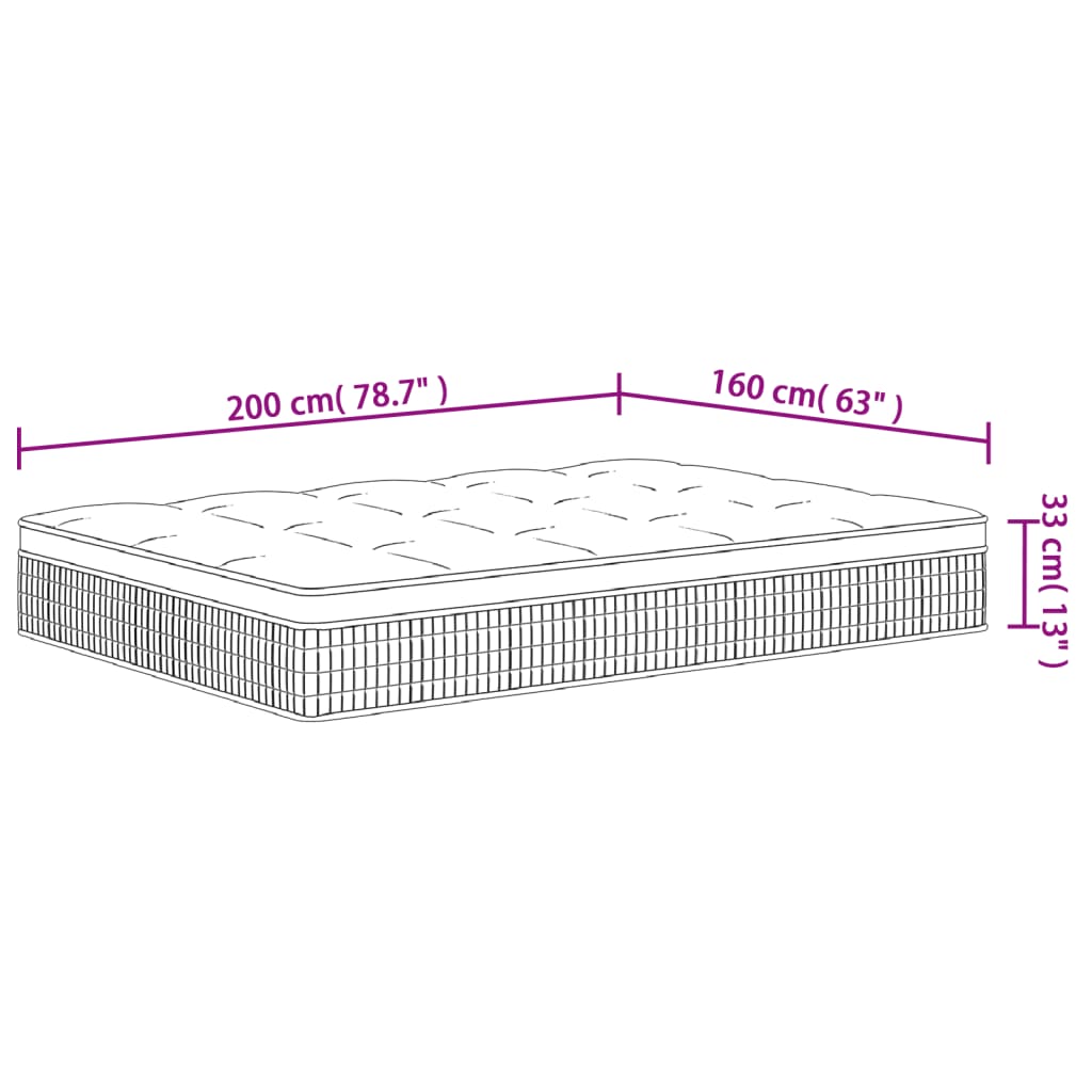 Materasso a Molle Insacchettate Medio Plus 160x200cm Super King - homemem39