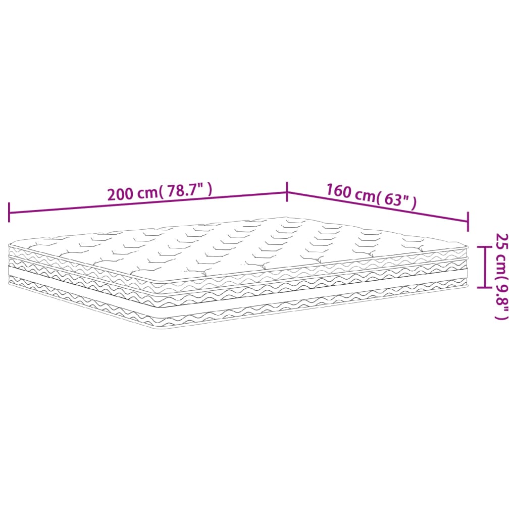 Materasso a Molle Insacchettate Medio 160x200 cm - homemem39
