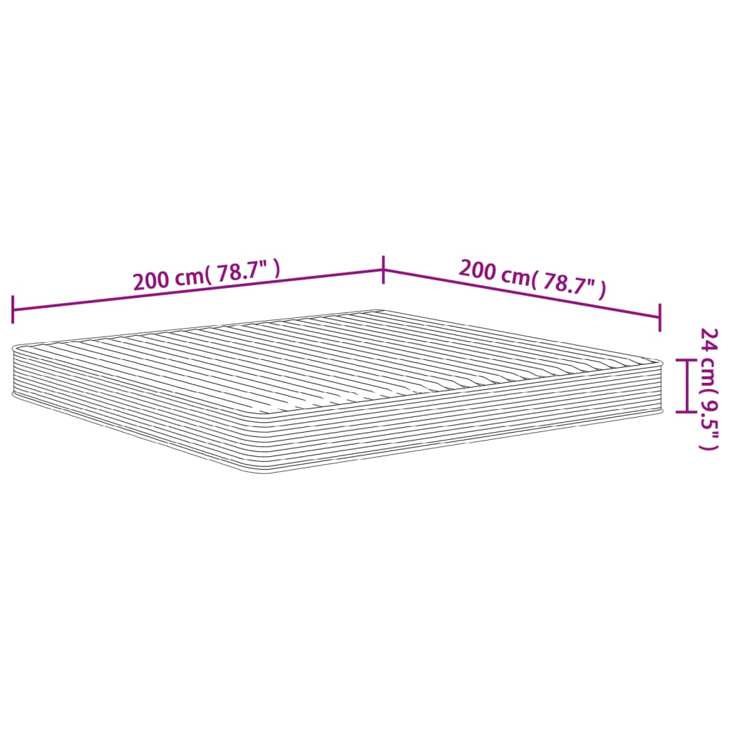 Materasso in Schiuma Mediamente Morbido 200x200 cm - homemem39