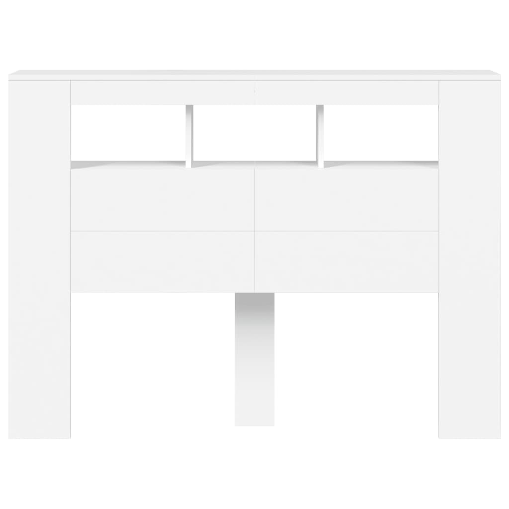 Testiera LED Bianca 140x18,5x103,5 cm Legno Multistrato - homemem39