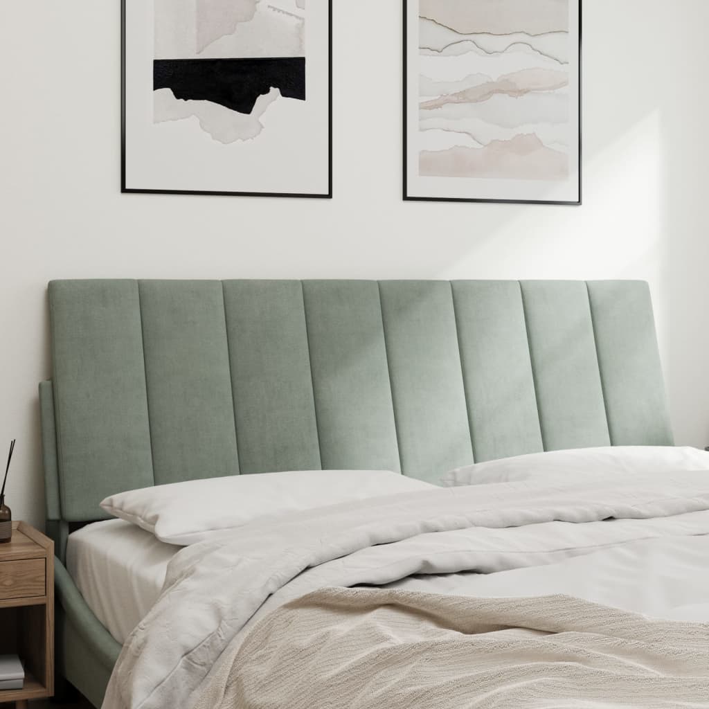 Cuscino Testiera Grigio Chiaro 140 cm in Velluto