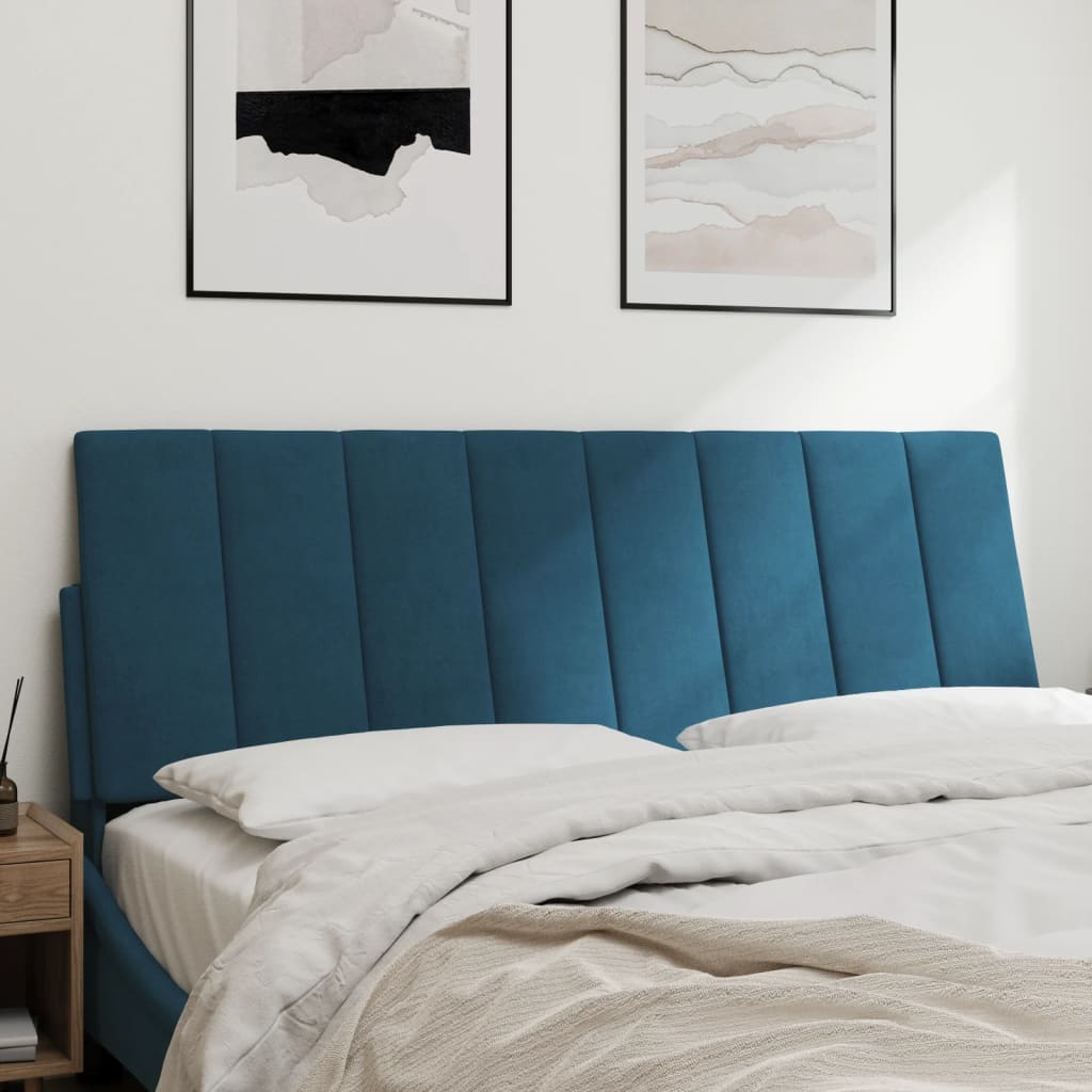 Cuscino Testiera Blu 140 cm in Velluto