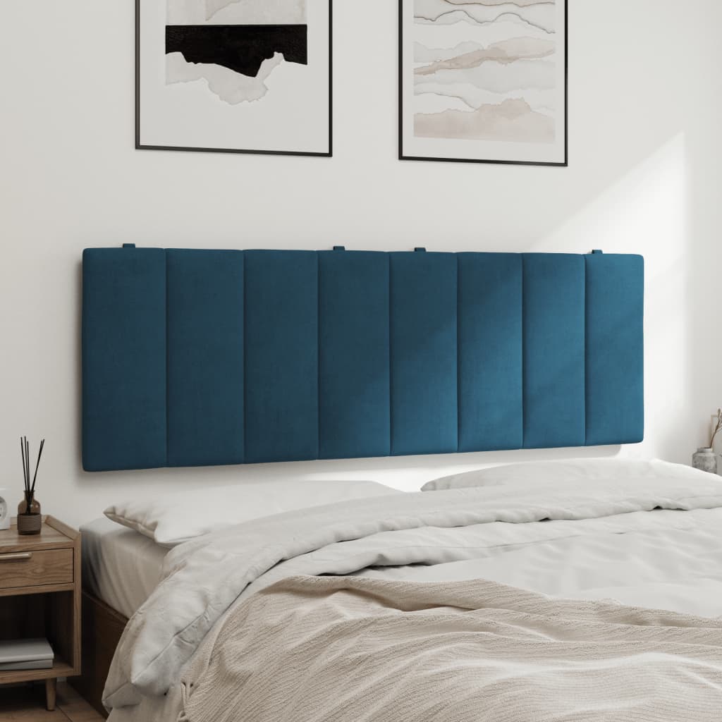Cuscino Testiera Blu 140 cm in Velluto