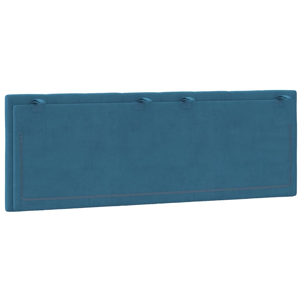 Cuscino Testiera Blu 140 cm in Velluto