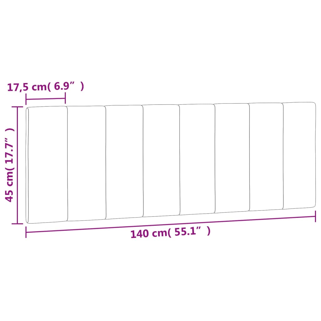 Cuscino Testiera Blu 140 cm in Velluto