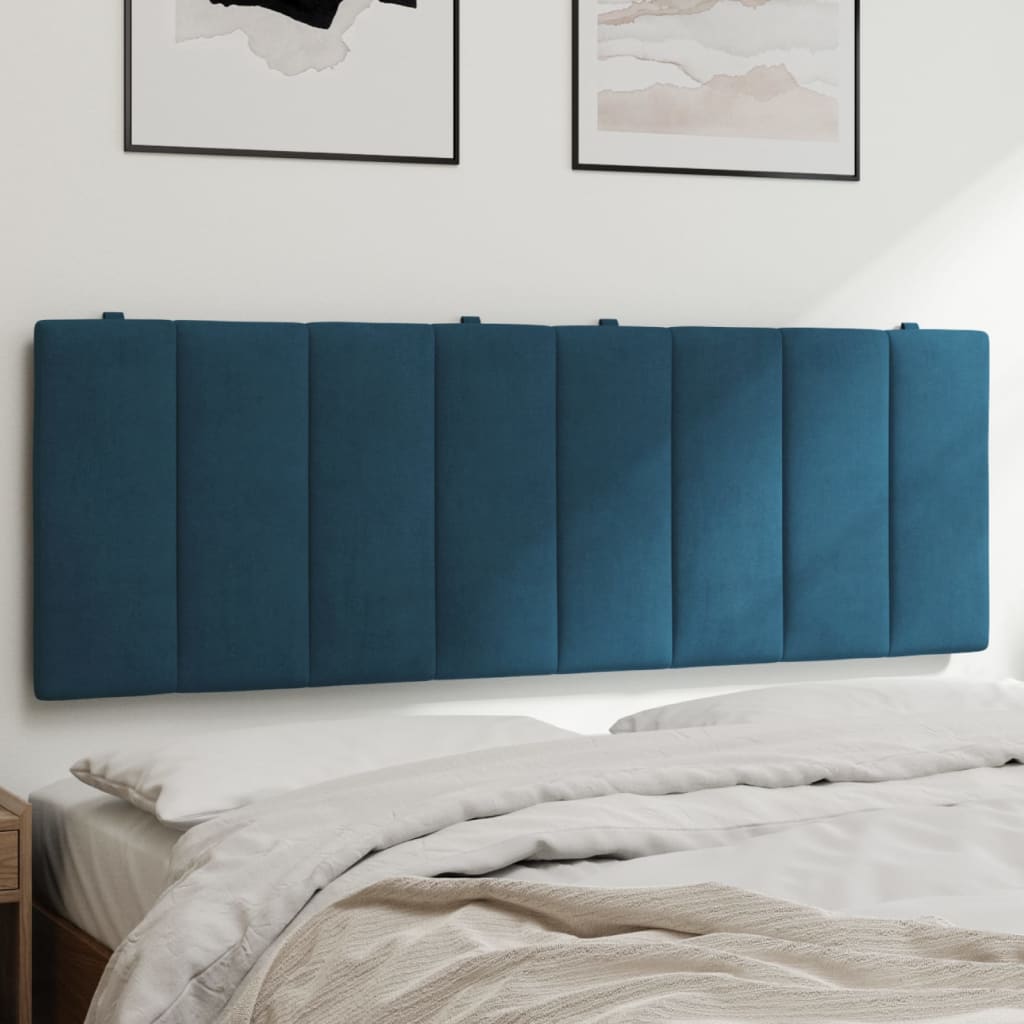 Cuscino Testiera Blu 140 cm in Velluto