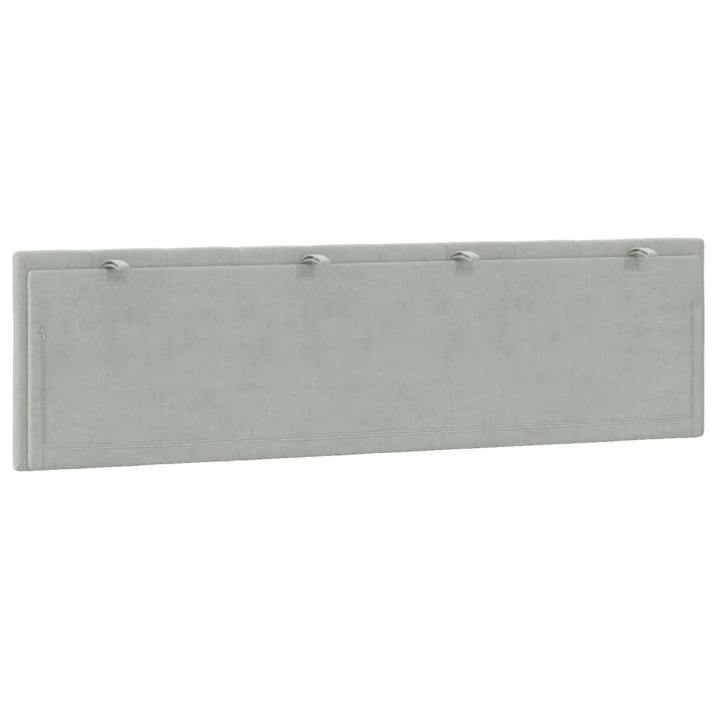 Cuscino Testiera Grigio Chiaro 180 cm in Velluto