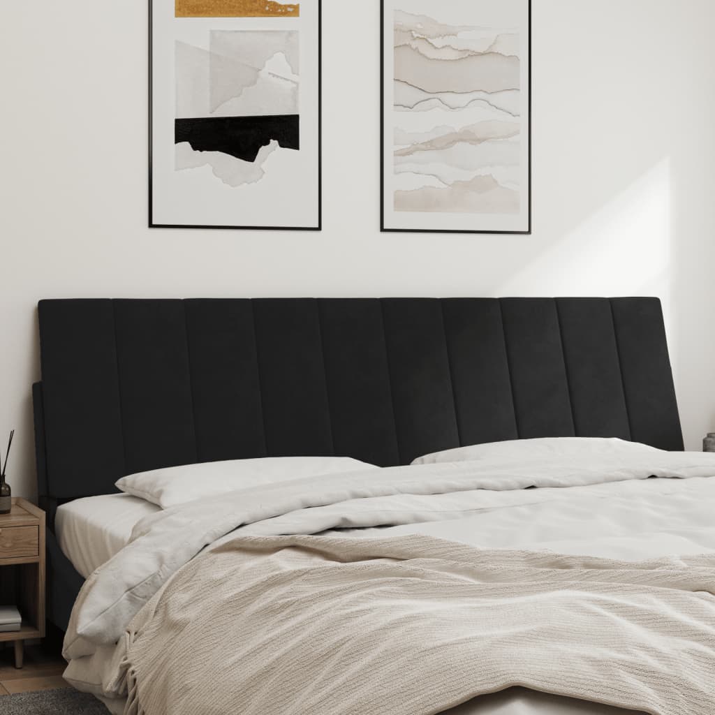 Cuscino Testiera Nero 180 cm in Velluto