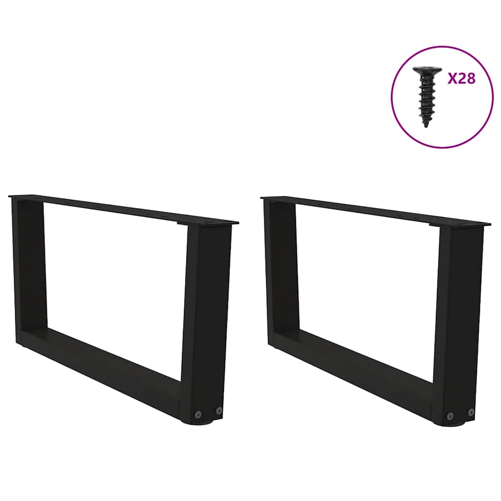 Gambe per Tavolo da Pranzo a V 2 pz Nero 70x(30-31,3)cm Acciaio - homemem39