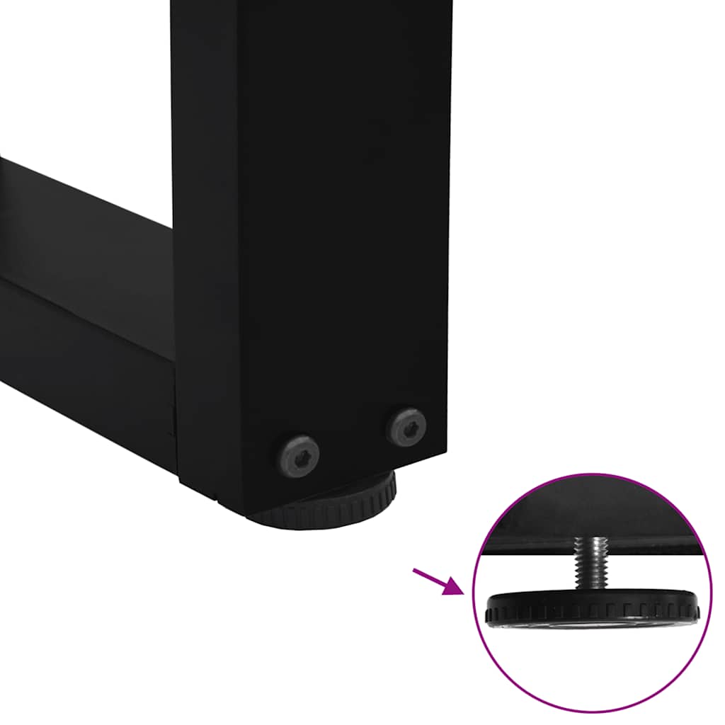 Gambe per Tavolo da Pranzo a V 2 pz Nero 70x(30-31,3)cm Acciaio - homemem39