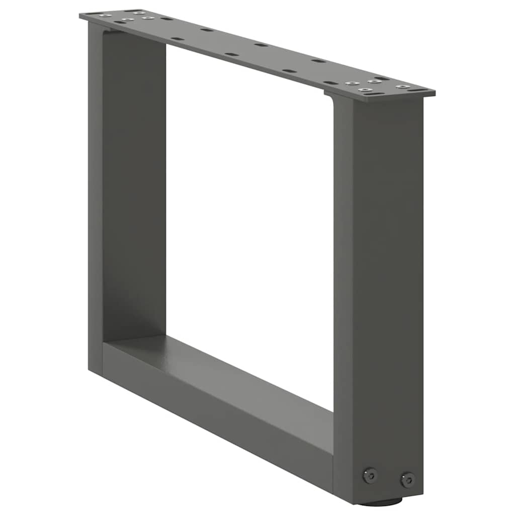 Gambe Tavolino Caffè a U 2 pz Antracite 50x(30-31)cm in Acciaio