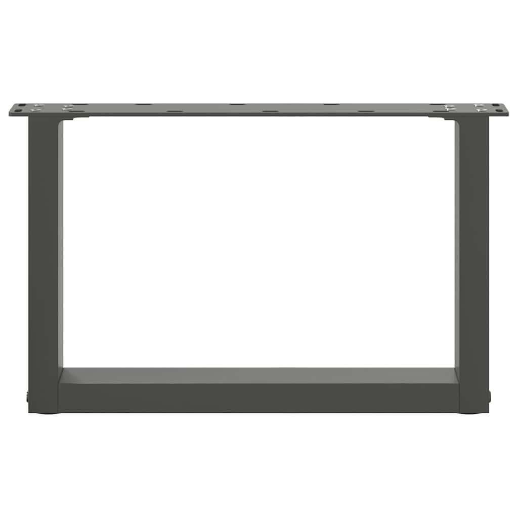 Gambe Tavolino Caffè a U 2 pz Antracite 50x(30-31)cm in Acciaio