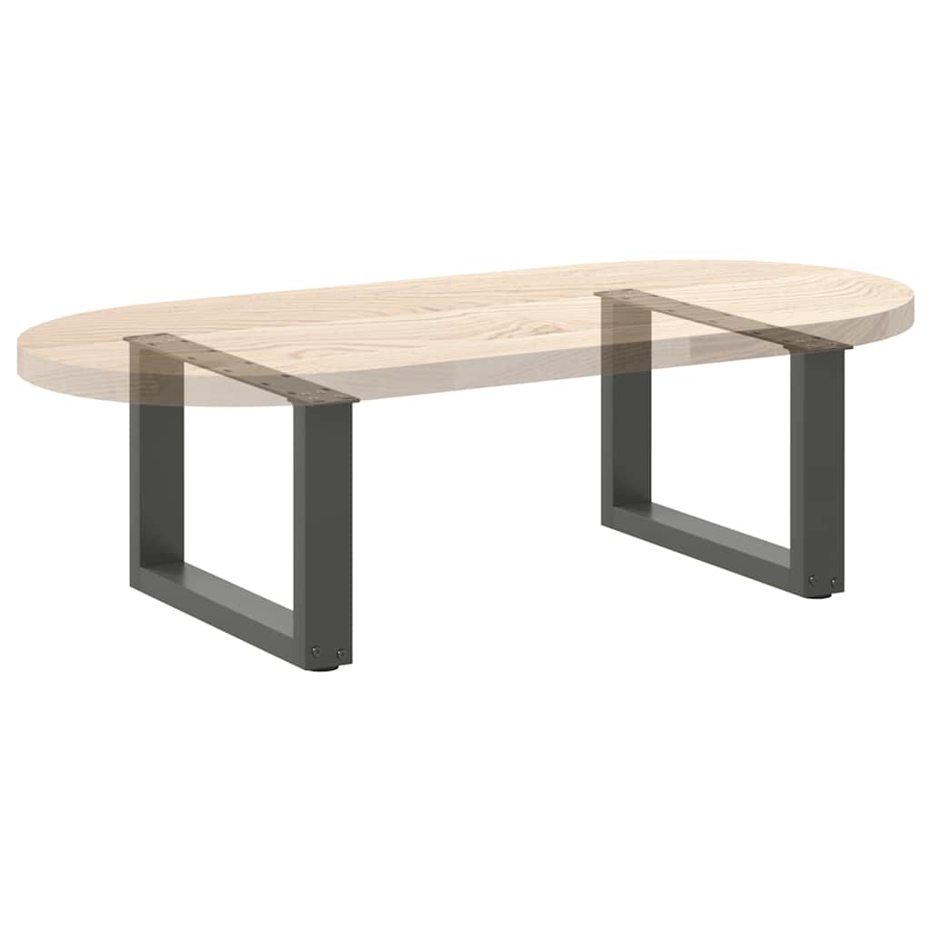 Gambe Tavolino Caffè a U 2 pz Antracite 50x(30-31)cm in Acciaio
