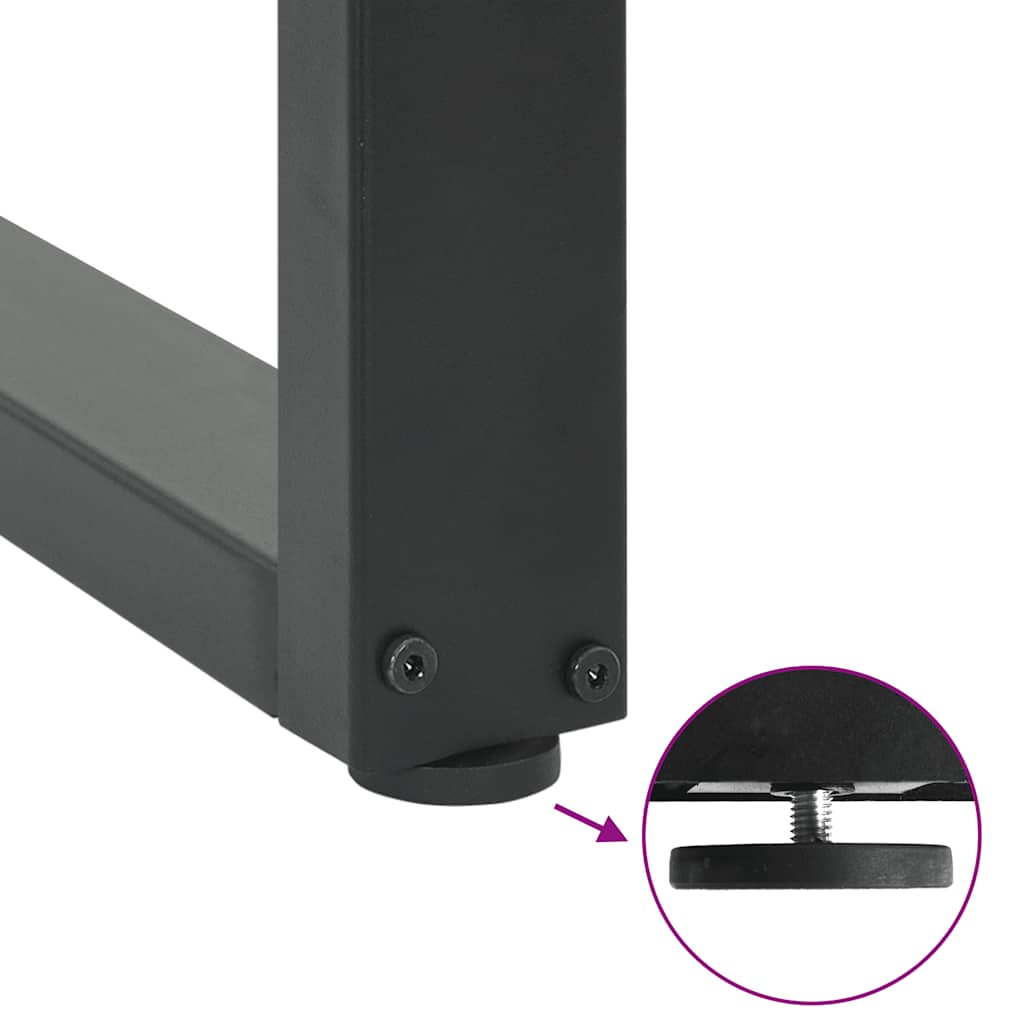 Gambe Tavolino Caffè a U 2 pz Antracite 50x(30-31)cm in Acciaio