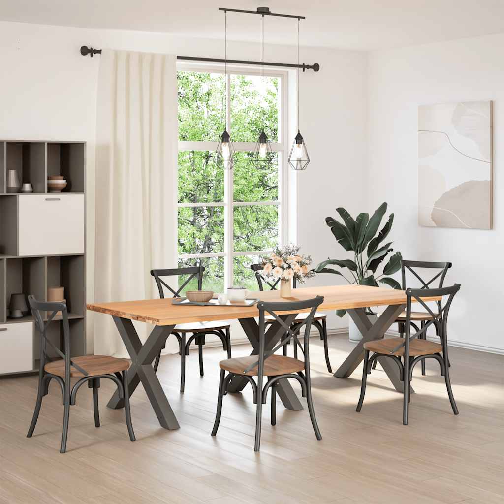 Gambe Tavolo Pranzo a X 3 pz Antracite 90x(72-73) cm Acciaio - homemem39