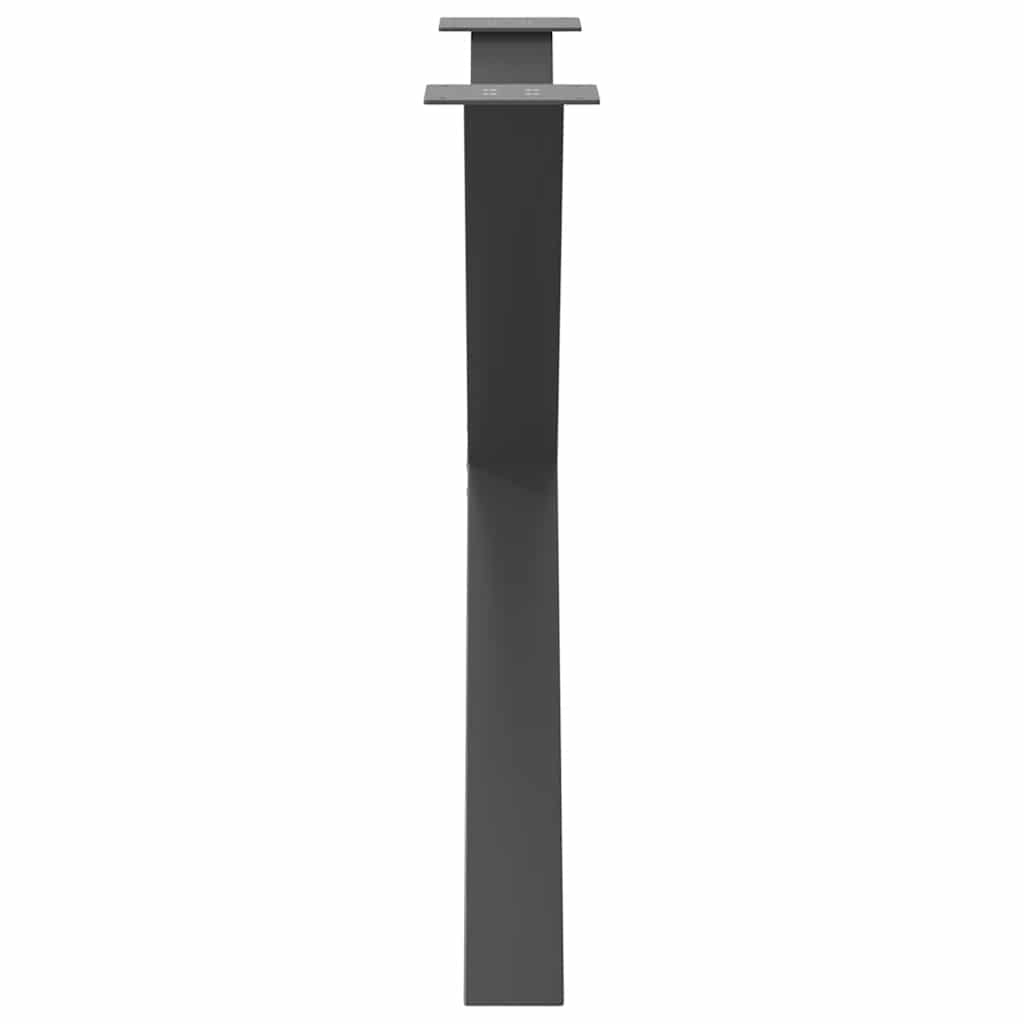 Gambe Tavolo Pranzo a X 3 pz Antracite 90x(72-73) cm Acciaio - homemem39