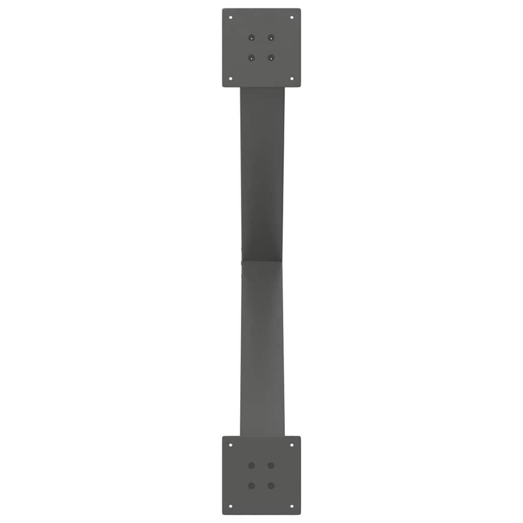 Gambe Tavolo Pranzo a X 3 pz Antracite 90x(72-73) cm Acciaio - homemem39