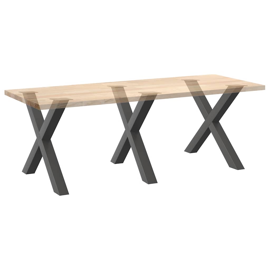 Gambe Tavolo Pranzo a X 3 pz Antracite 90x(72-73) cm Acciaio - homemem39