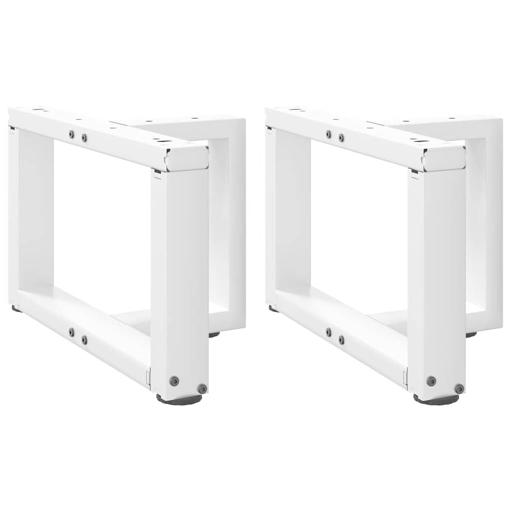 Gambe Tavolino da Caffè a T 2 pz Bianco 50x25x(30-31)cm Acciaio - homemem39