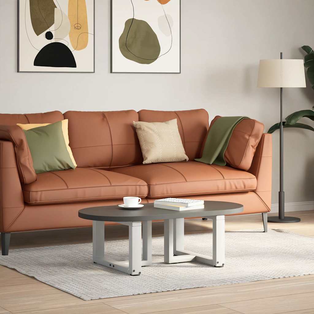 Gambe Tavolino da Caffè a T 2 pz Bianco 50x25x(30-31)cm Acciaio - homemem39