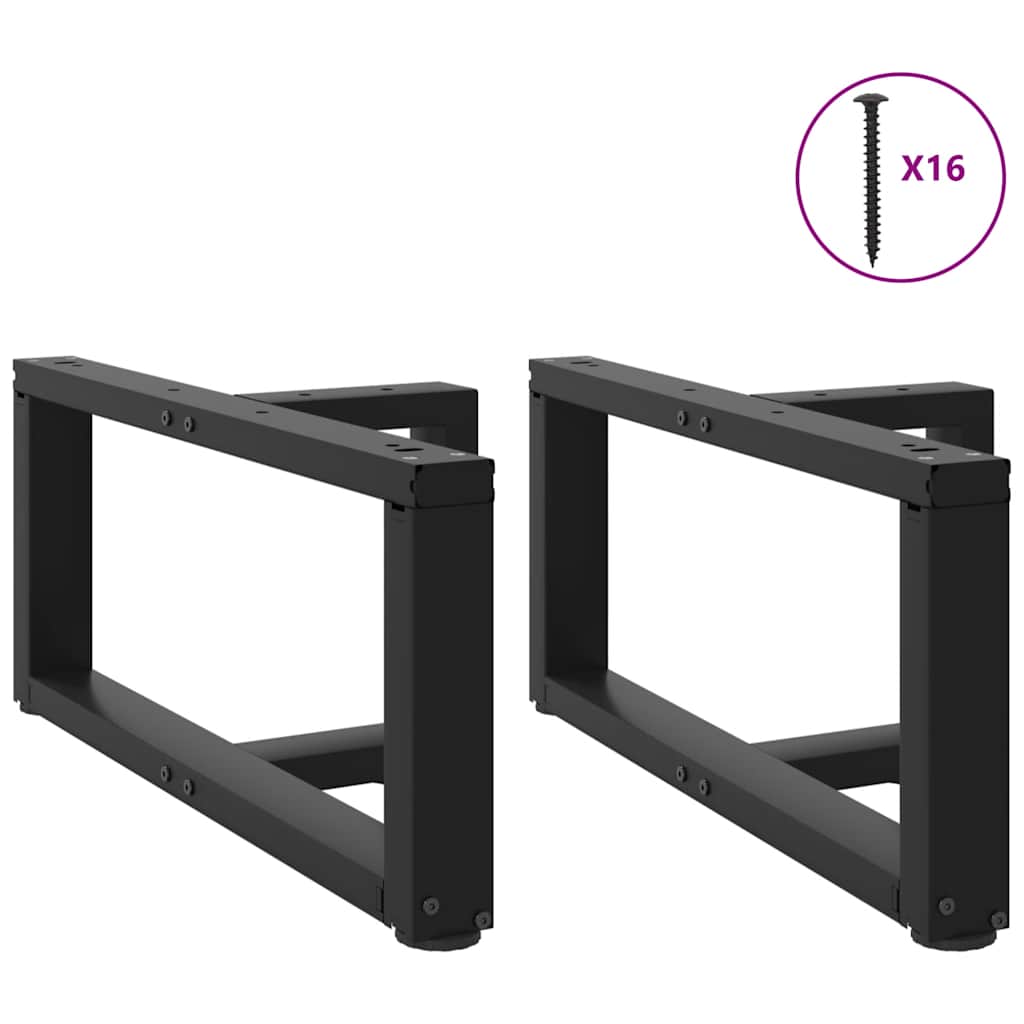 Gambe Tavolino da Caffè a T 2 pz Nero 70x25x(30-31) cm Acciaio - homemem39