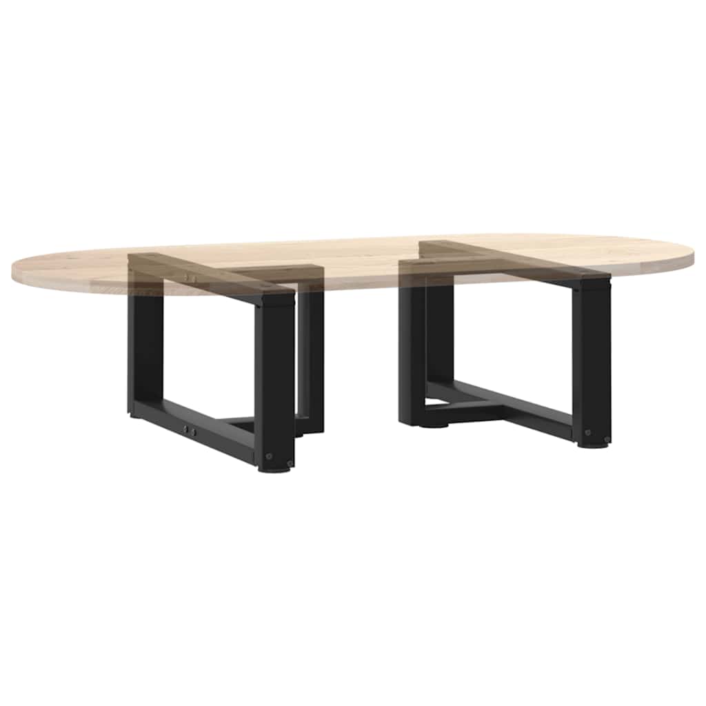 Gambe Tavolino da Caffè a T 2 pz Nero 70x25x(30-31) cm Acciaio - homemem39