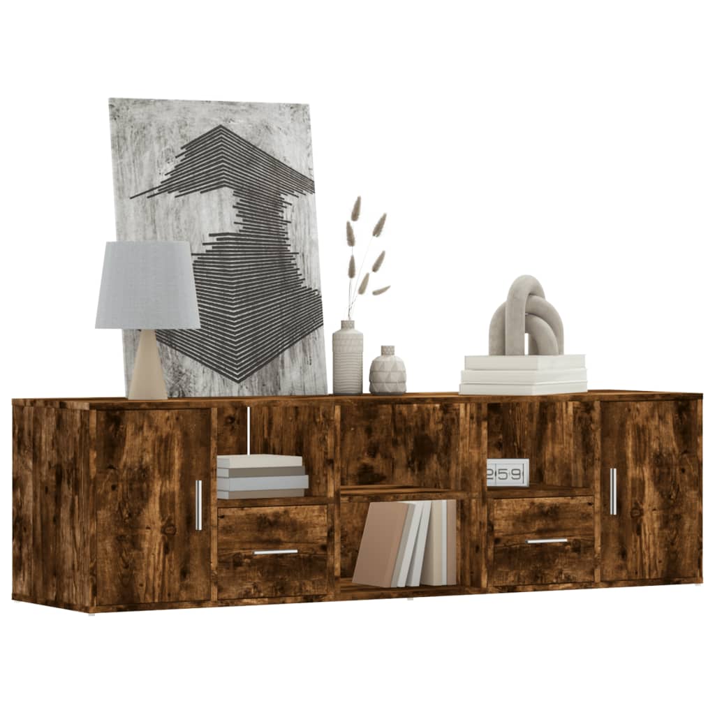 Mobile Angolare Rovere Fumo 160x40x45 cm in Truciolato - homemem39
