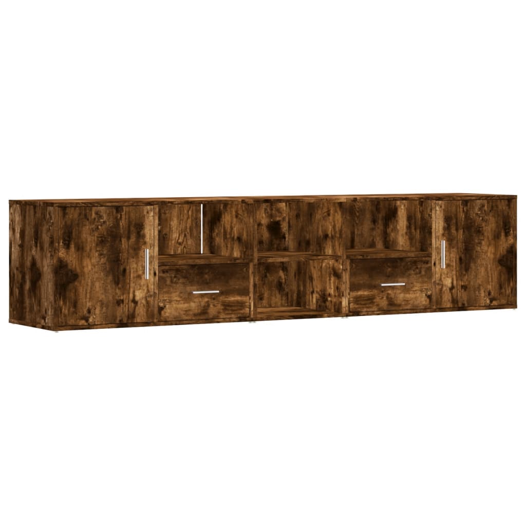 Mobile Angolare Rovere Fumo 200x40x45 cm in Truciolato - homemem39