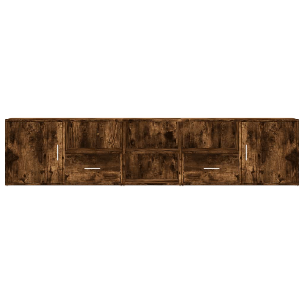 Mobile Angolare Rovere Fumo 200x40x45 cm in Truciolato - homemem39