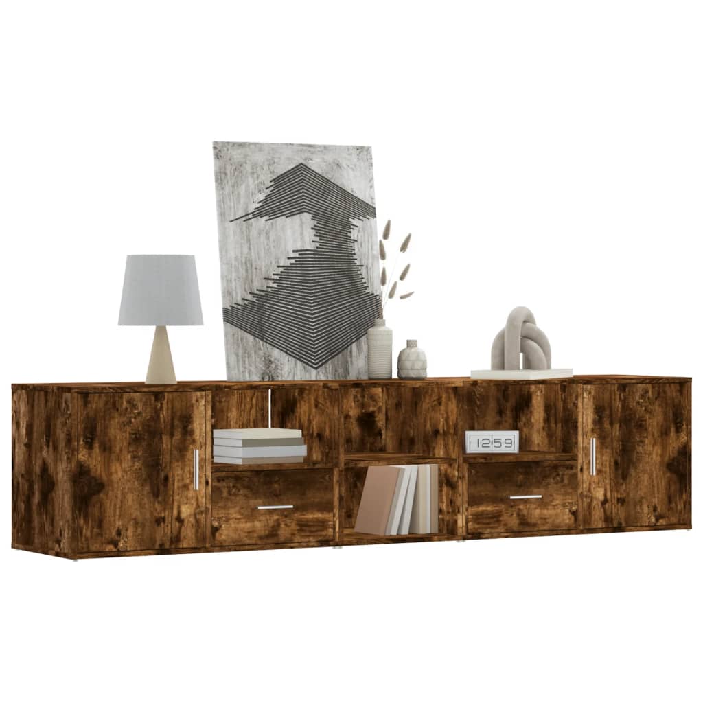 Mobile Angolare Rovere Fumo 200x40x45 cm in Truciolato - homemem39