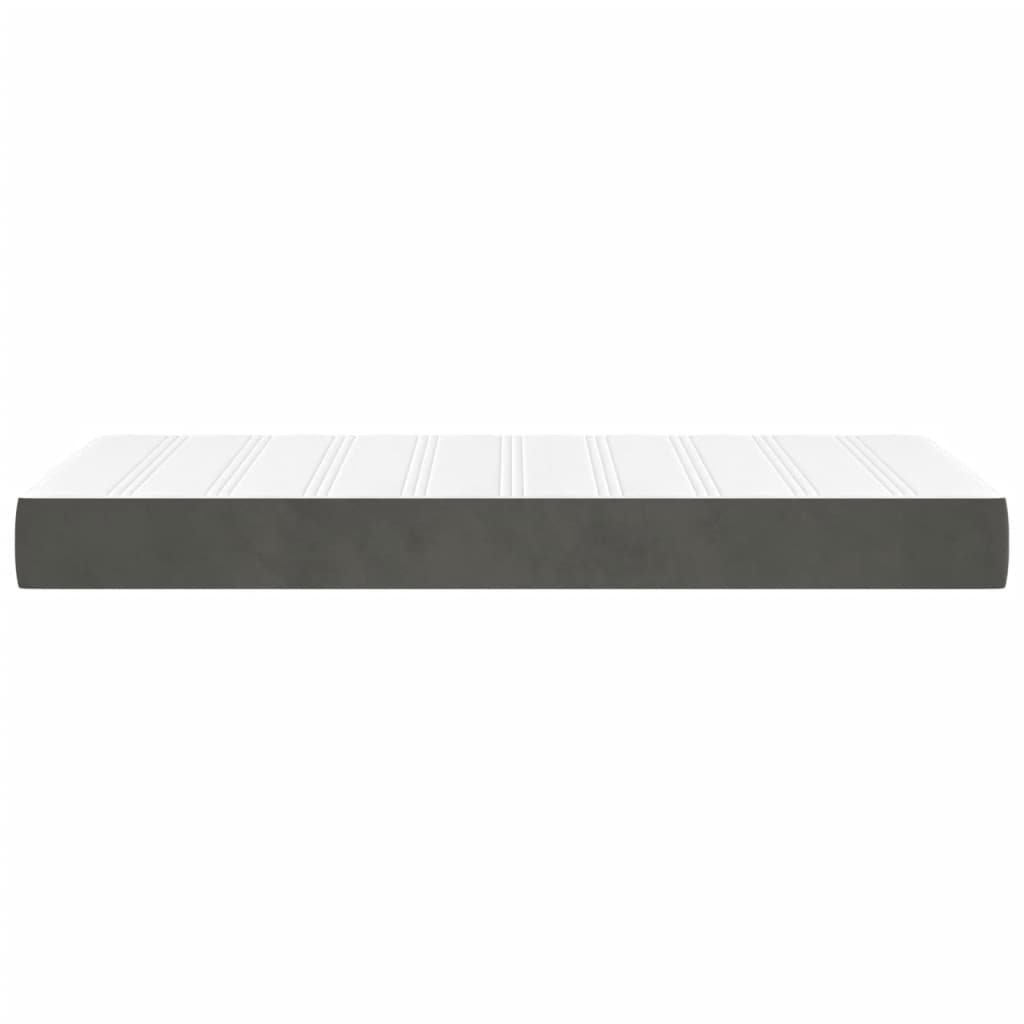 Materasso a Molle Grigio Scuro 140x210x20 cm in Velluto - homemem39