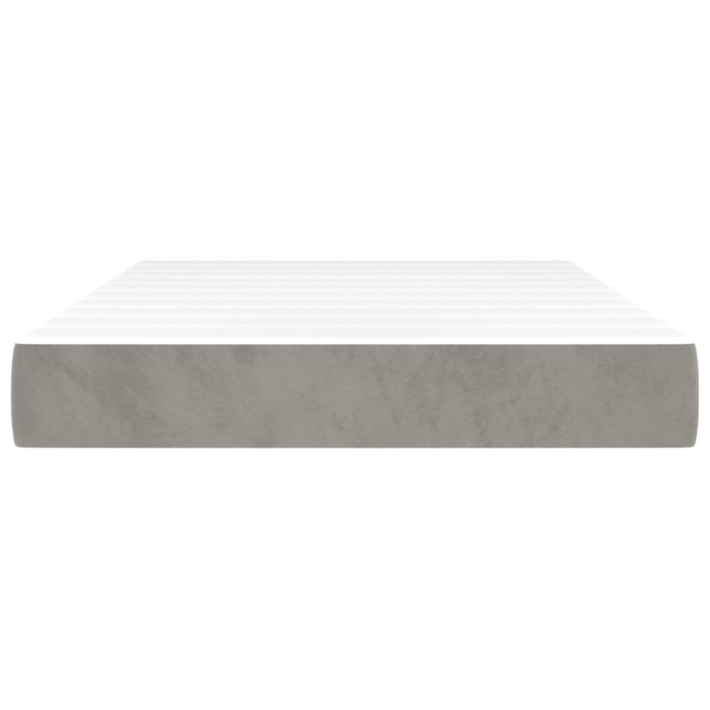 Materasso a Molle Grigio Chiaro 120x220x20 cm in Velluto - homemem39