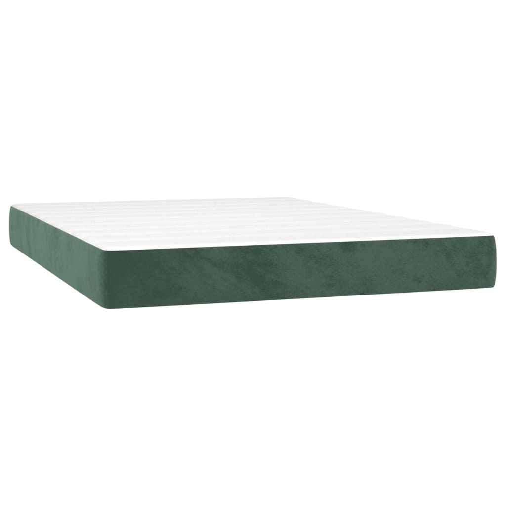 Materasso a Molle Verde Scuro 140x220x20 cm in Velluto - homemem39