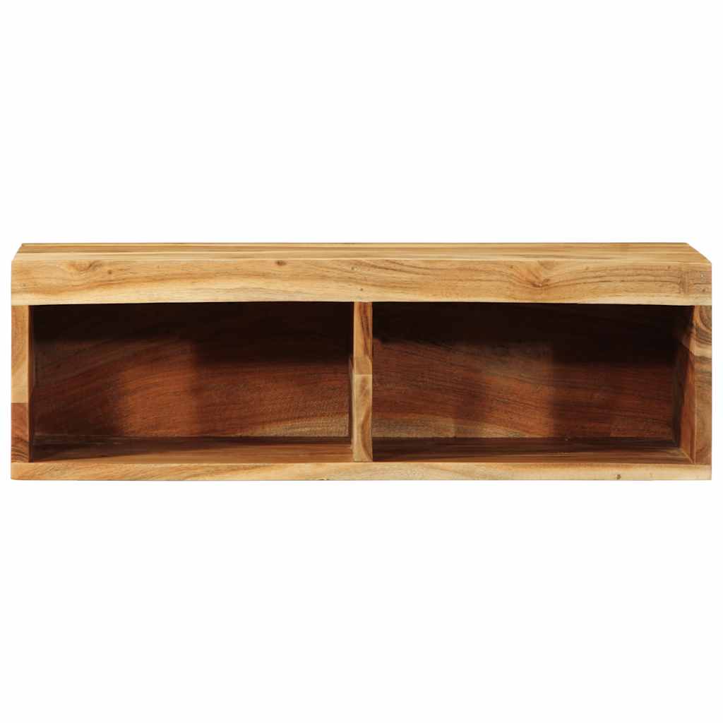 Mobile TV a Parete 60x30x19 cm in Legno Massello di Acacia