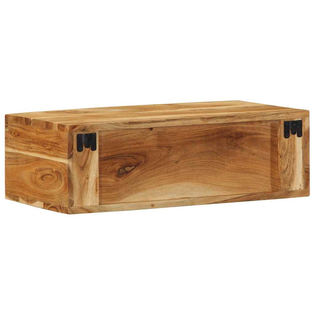 Mobile TV a Parete 60x30x19 cm in Legno Massello di Acacia