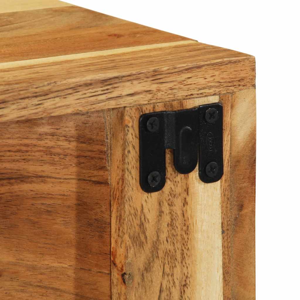 Mobile TV a Parete 60x30x19 cm in Legno Massello di Acacia