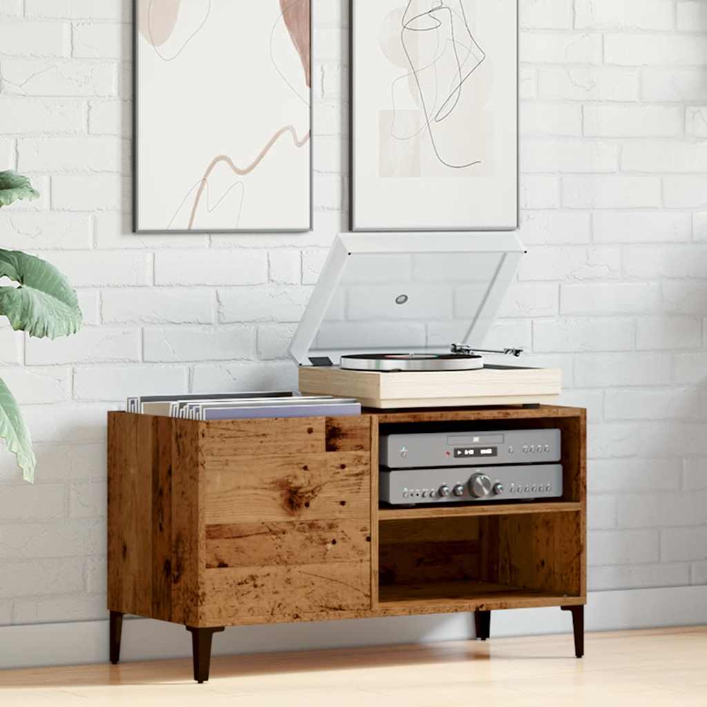 Mobile Porta Dischi Legno Antico 84,5x38x48cm Legno Multistrato - homemem39